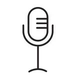 Graphic illustration of a microphone