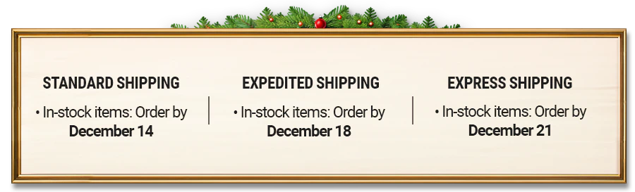 Holiday Shipping Timelines for Standard, Expedited, and Express Mail