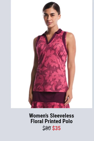 Women's Sleeveless Floral Printed Polo | $35