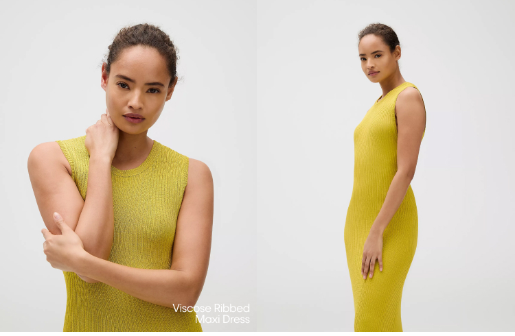 Viscose Ribbed Maxi Dress