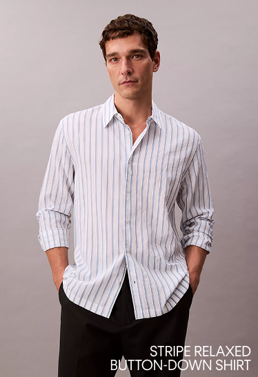 Stripe Relaxed Button-Down Shirt