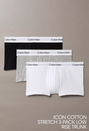 Icon Cotton Stretch 3-Pack Low Rise Trunk