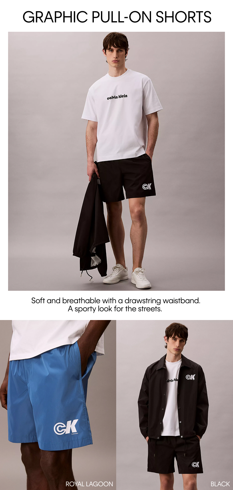 Graphic Pull On Shorts