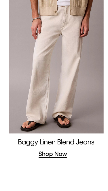 Baggy Linen Blend Jeans. Shop Now.