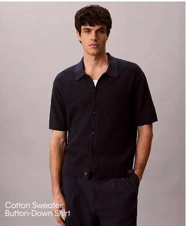 Cotton Sweater Button-Down Shirt