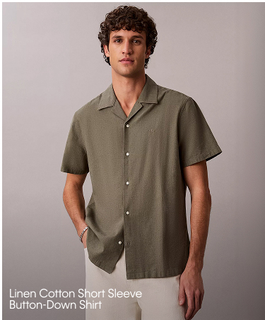 Linen Cotton Short Sleeve Button-Down Shirt