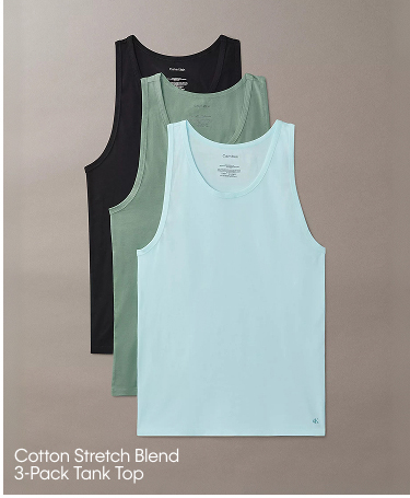 Cotton Stretch Blend 3-Pack Tank Top