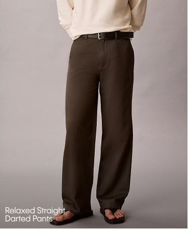 Relaxed Straight Darted Pants