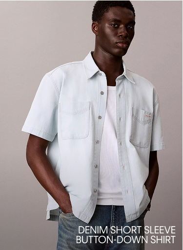 Denim Short Sleeve Button-Down Shirt