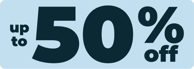 up to 50% off