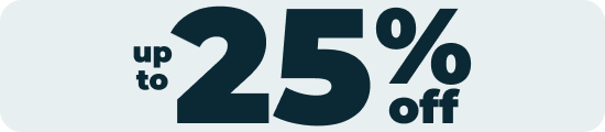 up to 25% off