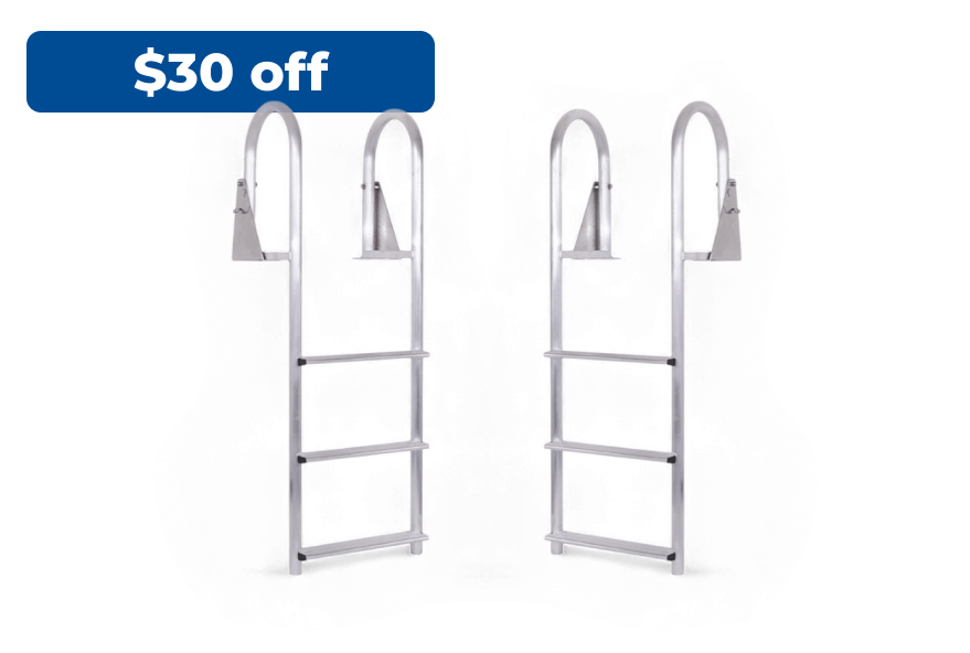 Dockmate Wide 3-Step Flip-Up Dock Ladder