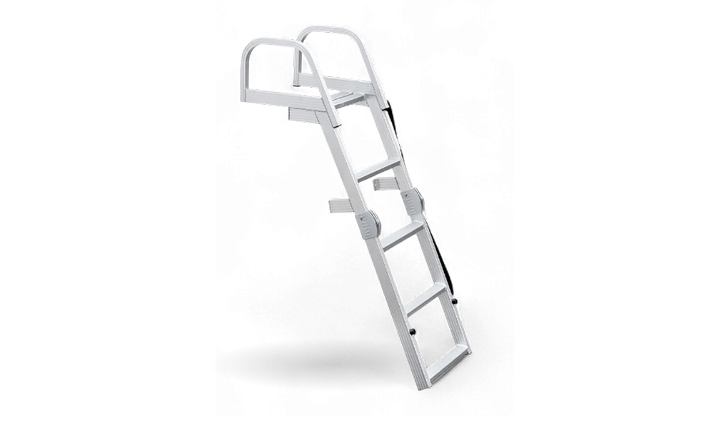 Whitecap 4-Step Folding&nbsp;Aluminum Pontoon & Dock Ladder