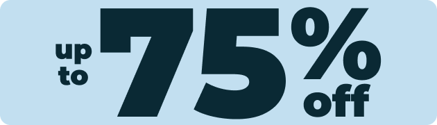 up to 75% off