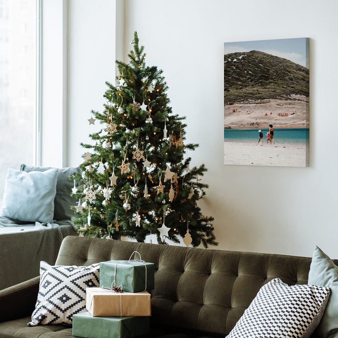 Canvas print of family at beach