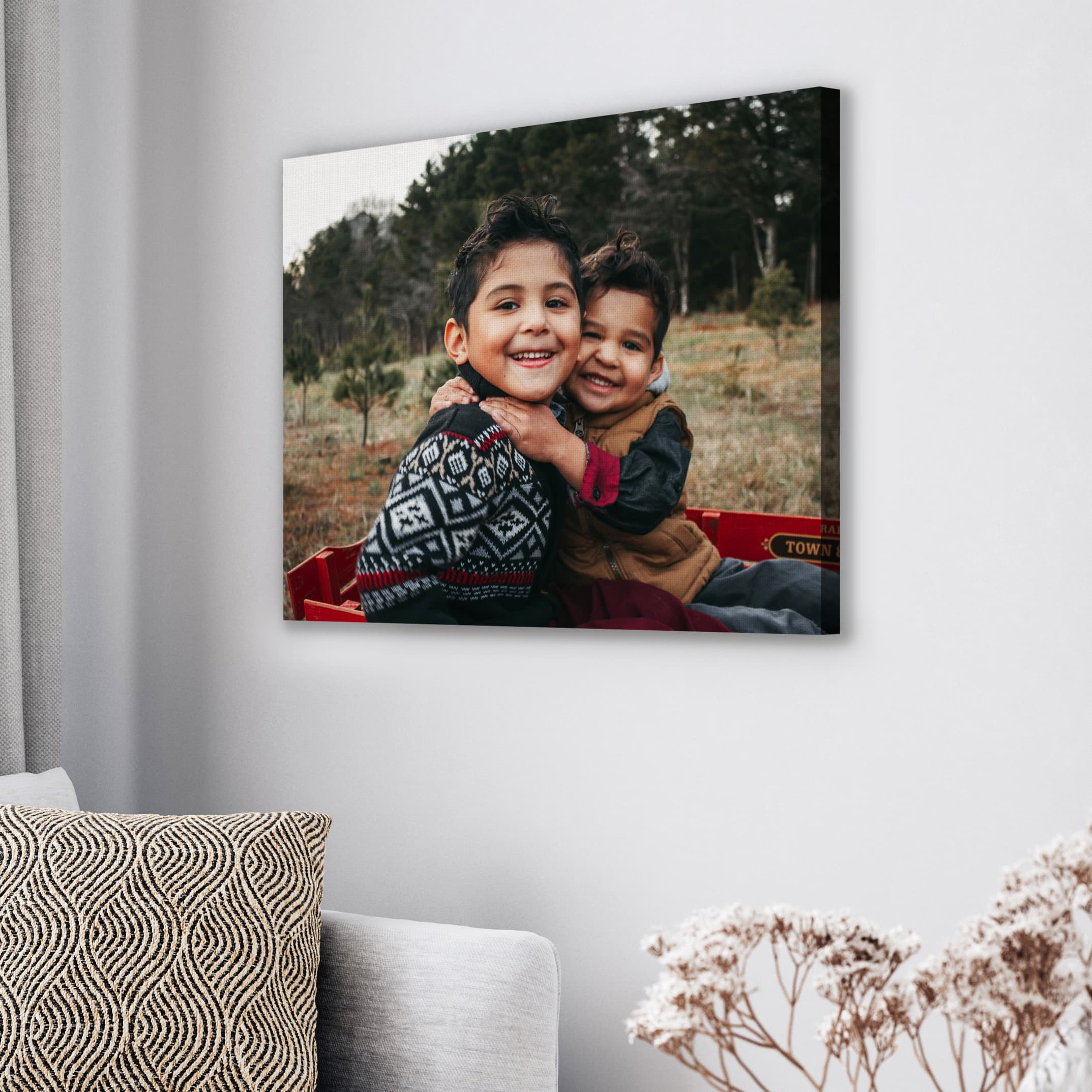 Canvas print of siblings