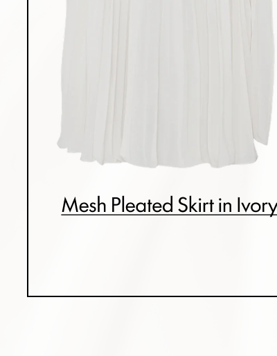Mesh Pleated Skirt in Ivory