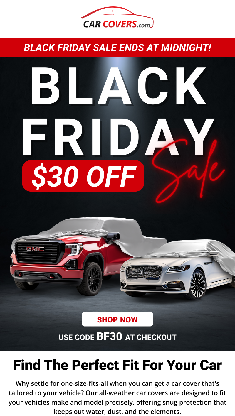 Get $30 OFF for our Black Friday Sale - Sale ends at midnight
