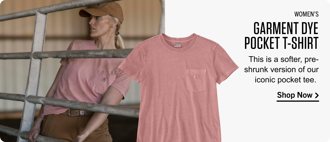 WOMEN'S GARMENT DYE POCKET T-SHIRT