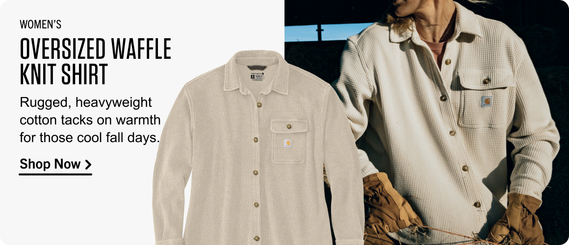 WOMEN'S OVERSIZED WAFFLE KNIT SHIRT