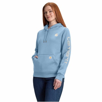 Women's Relaxed Fit Midweight Logo Sleeve Graphic Hoodie