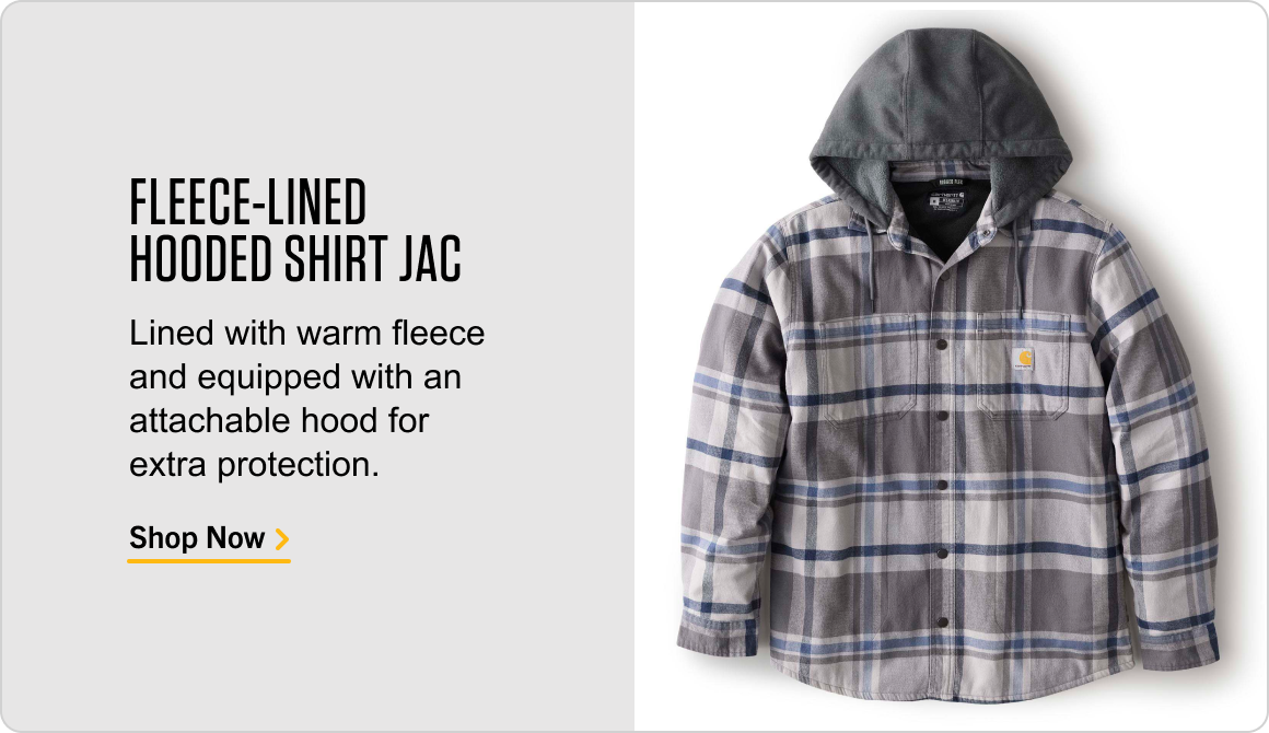 FLEECE-LINED HOODED SHIRT JAC