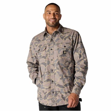 Rugged Flex® Relaxed Fit Canvas Fleece-Lined Shirt Jac
