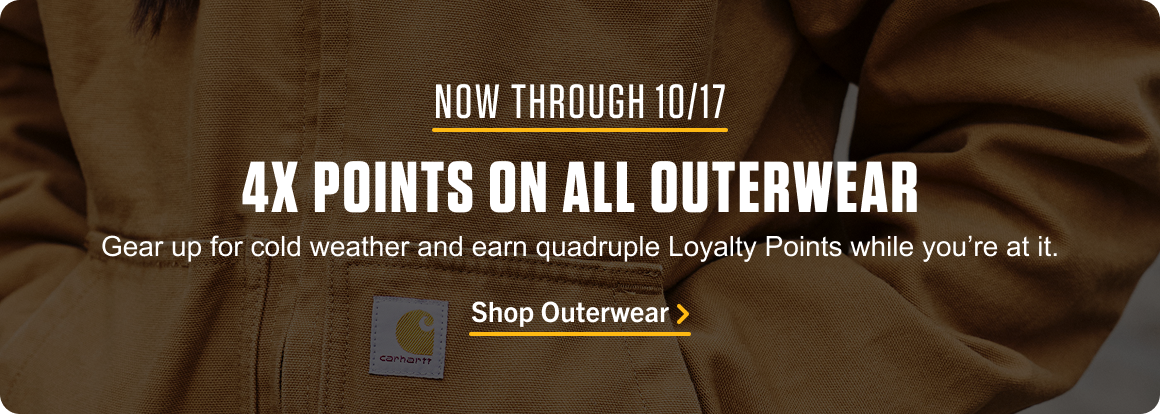 NOW THROUGH 10/17 4X POINTS ON ALL OUTERWEAR