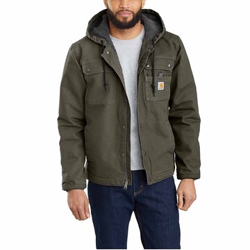 Men's Sherpa-Lined Utility Jacket - Relaxed Fit - Washed Duck