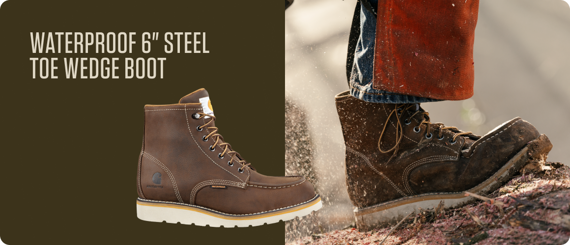 WATERPROOF 6IN STEEL TOE WEDGE BOOT