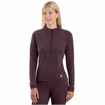 Women's Force Midweight Synthetic-Merino Wool Blend Base Layer Quarter-Zip Top