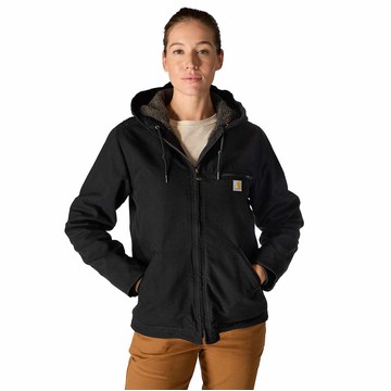 Women's Sherpa Lined Jacket - Loose Fit - Washed Duck - 3 Warmest Rating