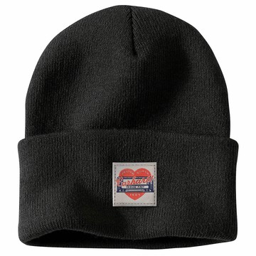 Women's Knit Heart Patch Beanie