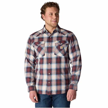 Montana Rugged Flex™ Relaxed Fit Lightweight Long-Sleeve Snap-Front Plaid Shirt