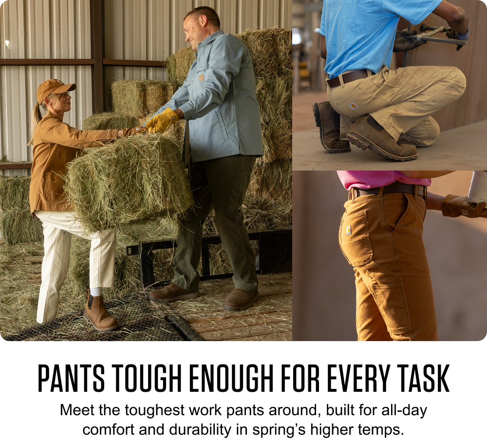 Meet the toughest work pants around, built for all-day comfort and durability in spring’s higher temps.