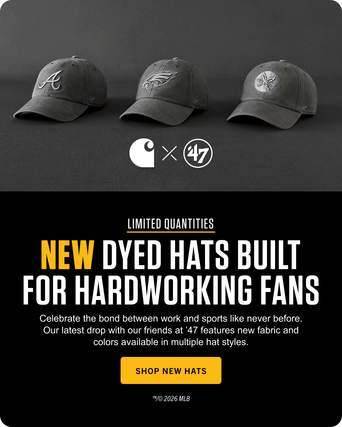 SHOP NEW DYED HATS BUILT FOR HARDWORKING FANS