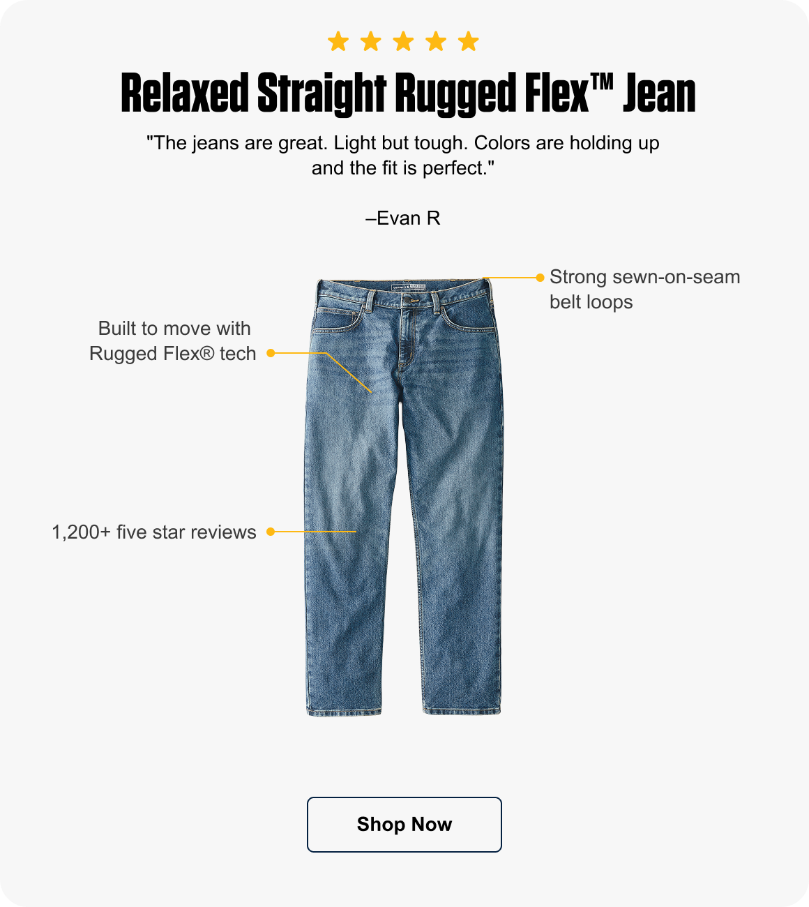 Shop Men’s Relaxed Straight Rugged Flex™ Jean