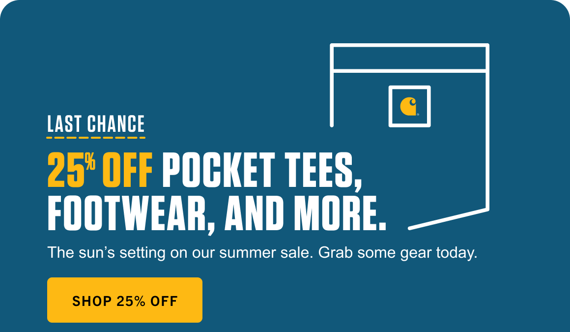 Last Chance: 25% off Pocket Tees and Select Accessories