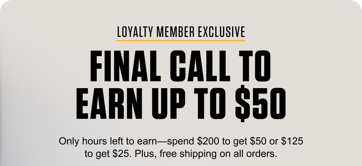 Spend $200 and earn $50. Spend $150 and earn $25.