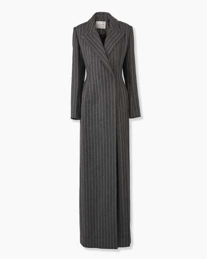 Cropped Double-Breasted Pinstripe Jacket