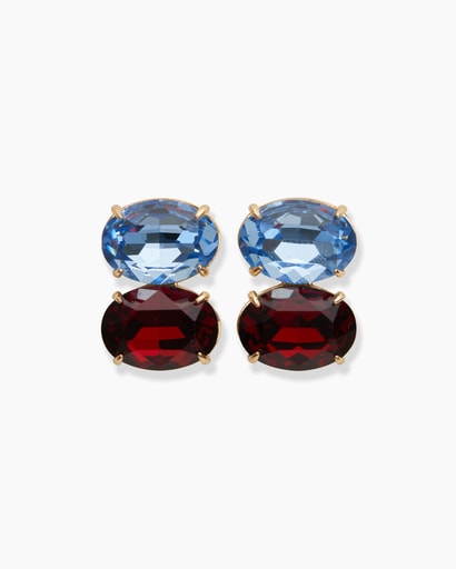 Two-Tone Crystal Earrings
