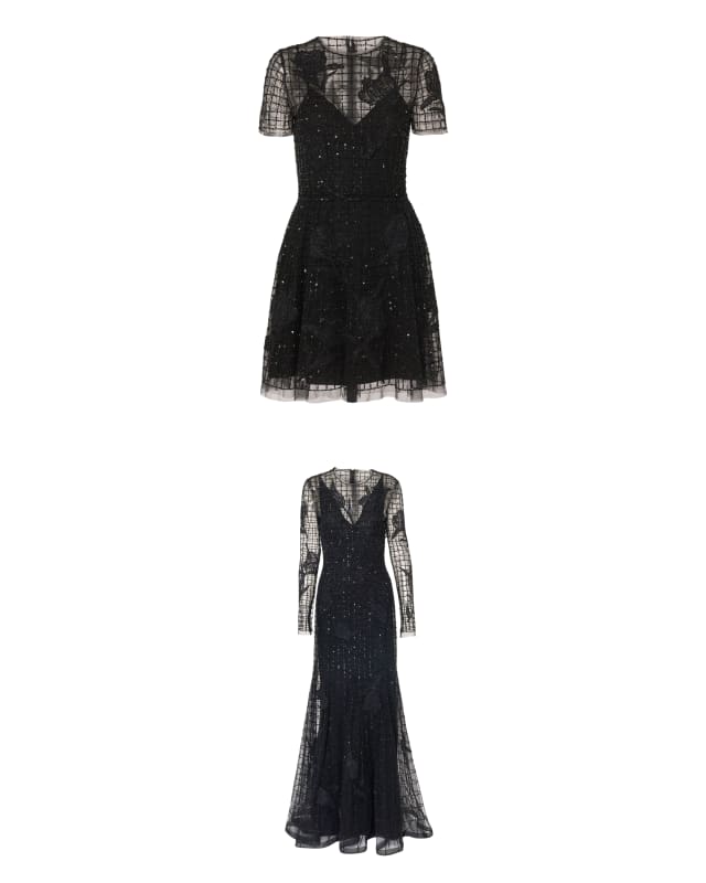 Embroidered Tulle Mini Dress