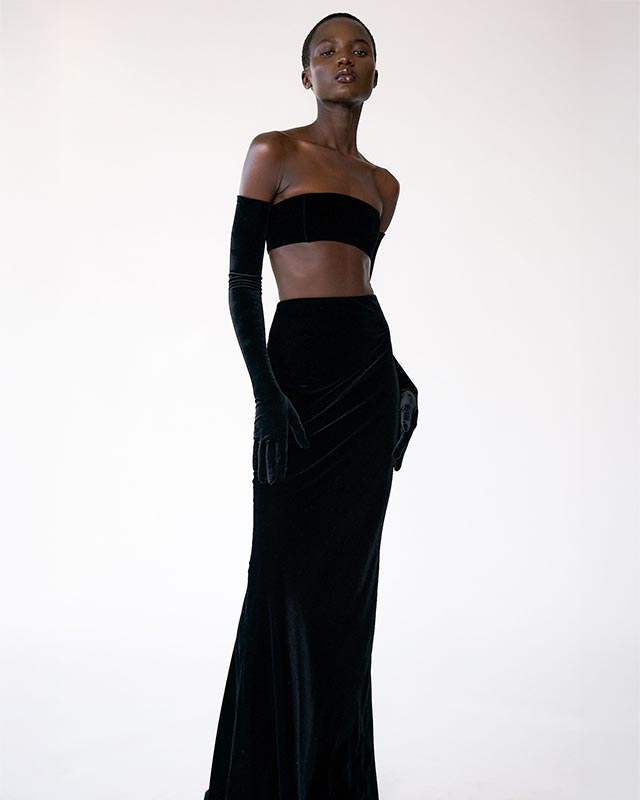Velvet Skirt with Train