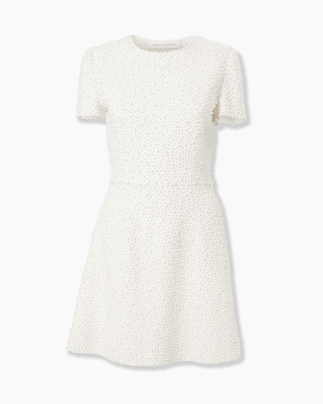 Pearl-Embroidered Mini Dress