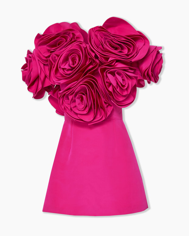Draped Flower Mini Dress