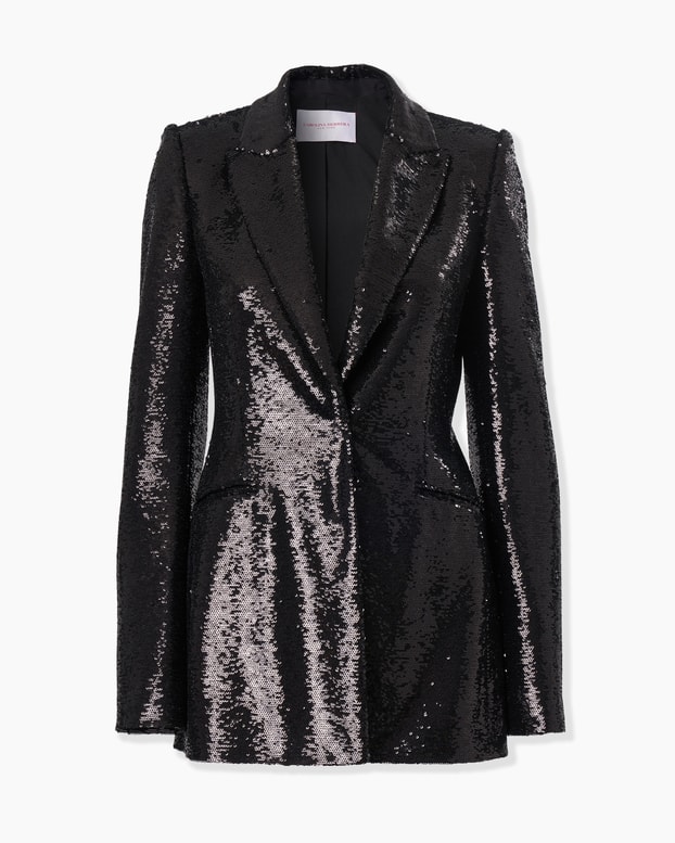 Peak Lapel Sequined Jacket