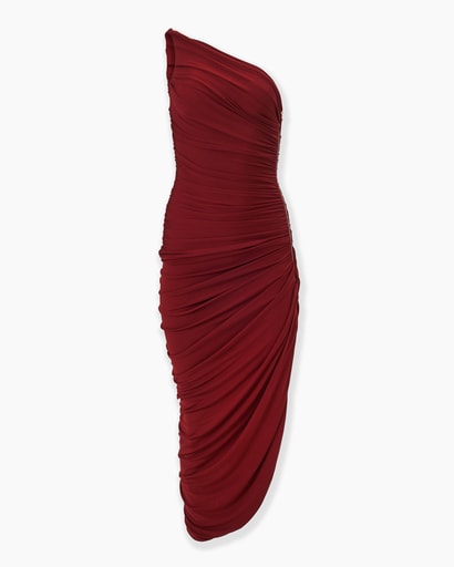Asymmetric Ruched Midi Dress