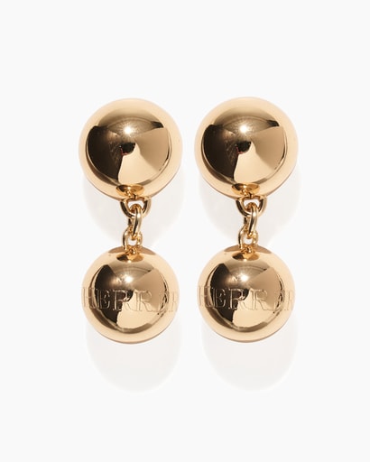 Gold Ball Drop Earrings