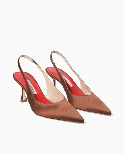Satin Slingback Heels