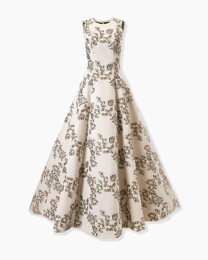 Lurex Trellis Jacquard Ball Gown